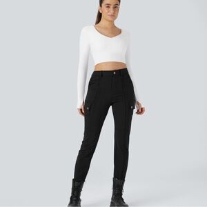 High-Waist Black Cargo Pants NWT